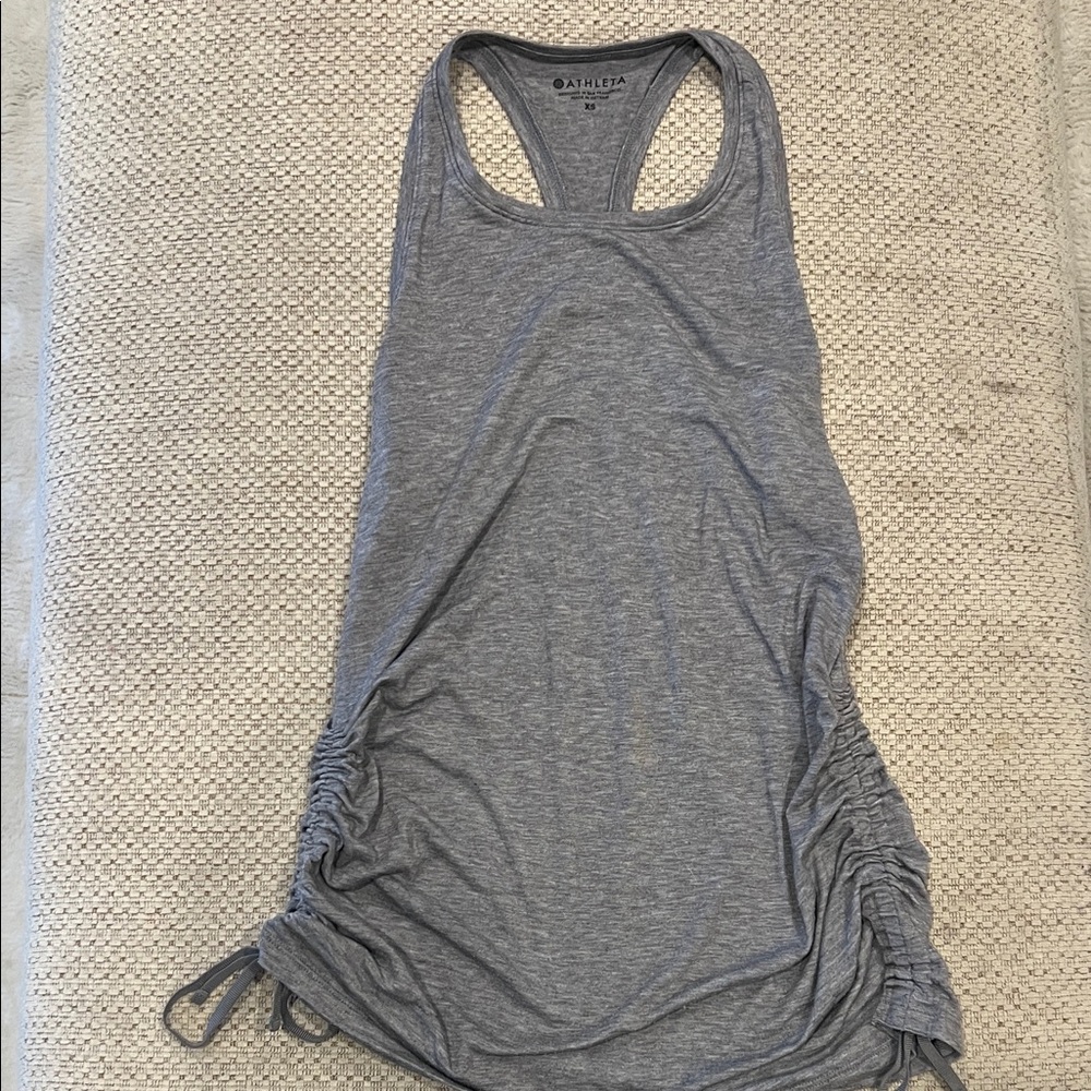 Athleta Women's Heather Gray Ruched Tank Top
